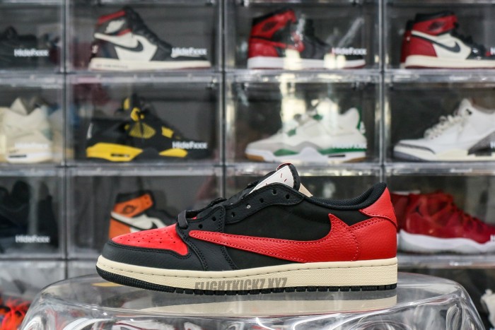 Travis Scott x Air Jordan 1 Low OG Black Red Custom