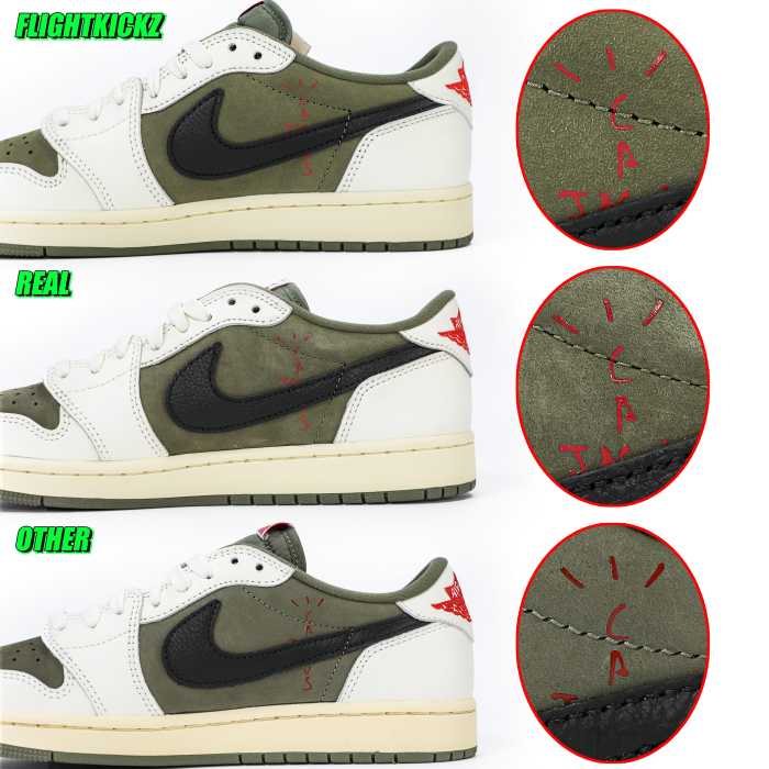 Travis Scott x Air Jordan 1 ' Medium Olive'（A1）