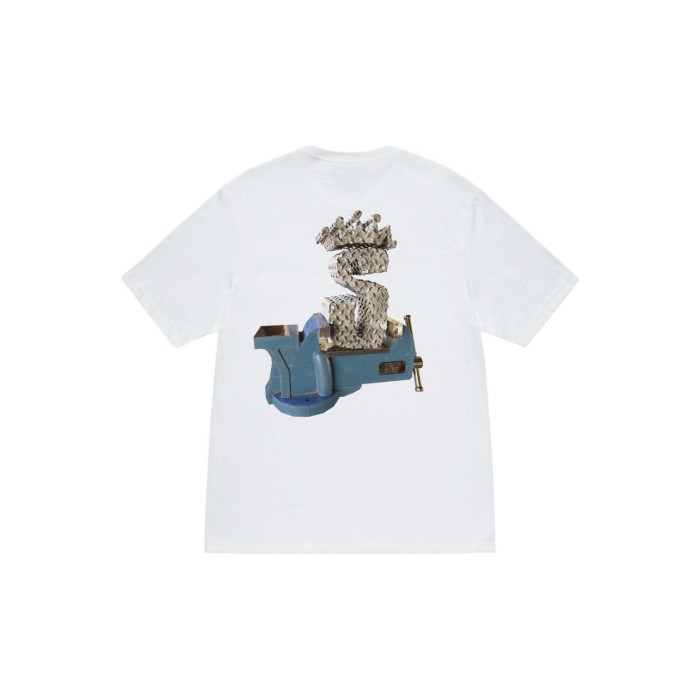 Stussy Ribbed collar with machine-inspired pattern T-Shirt