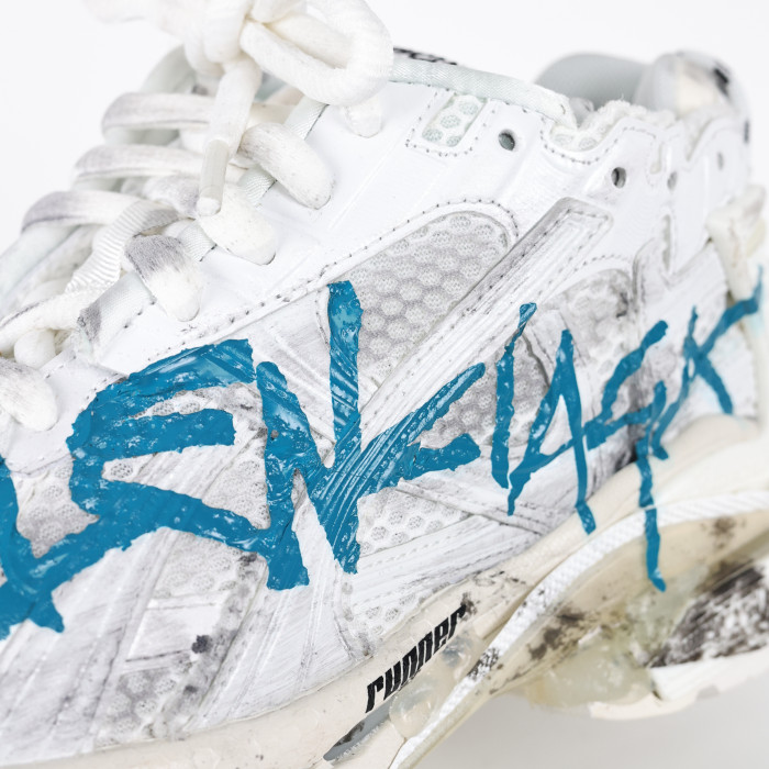 Balenciag* Runner Graffiti White Blue