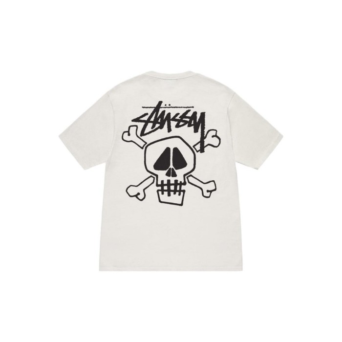 Stussy Skull Print Crew Neck Short Sleeve T-shirt