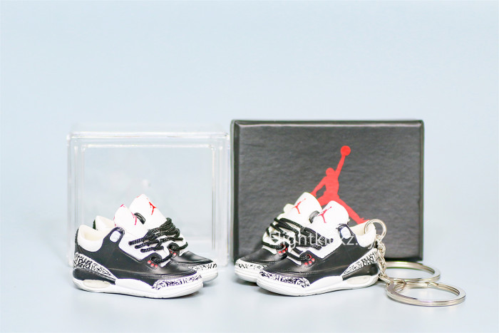 Mini Sneaker Air Jordan 3 Black Cement 3D keychain