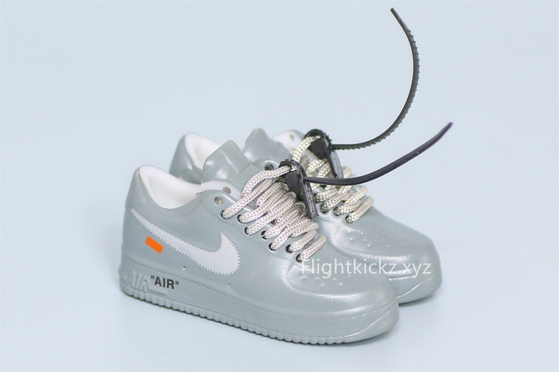 Mini Sneaker Off-White x Nike Air Force 1 Low Ghost Grey 3D keychain