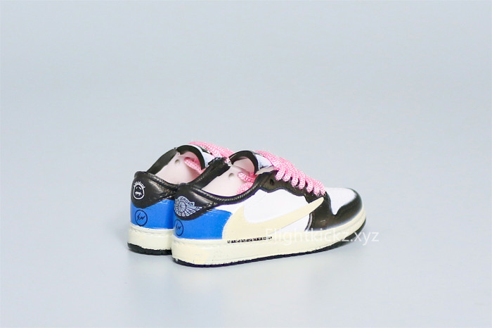 Mini Sneaker Fragment x Air Jordan 1 Low Pink Laces 3D keychain