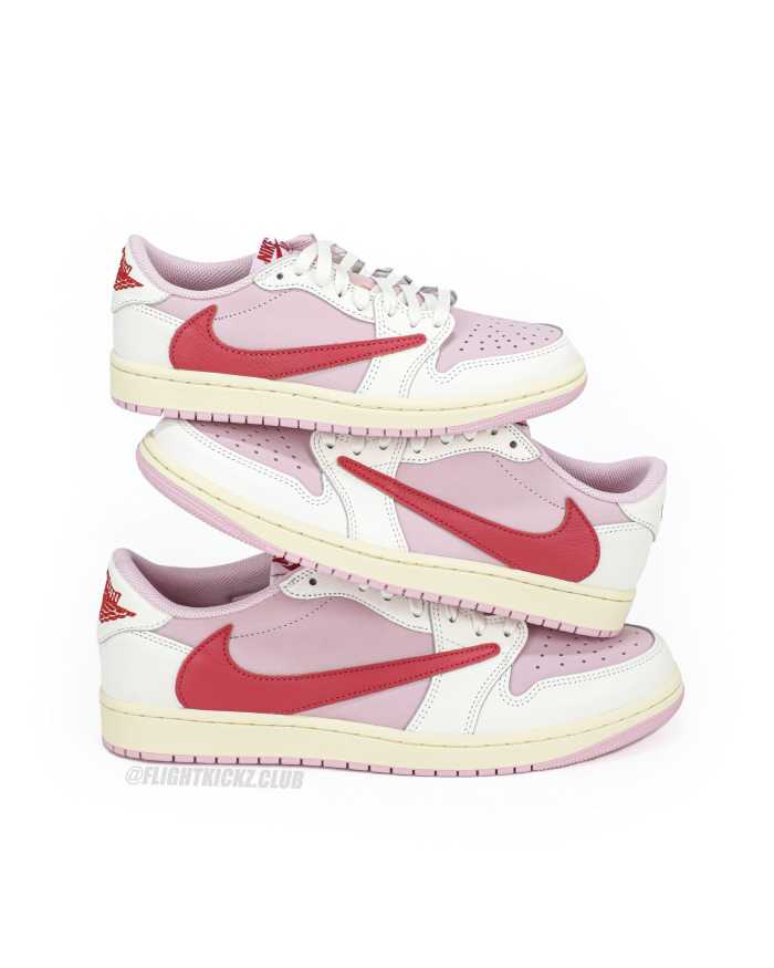 Travis Scott x Air Jordan 1 Low OG Shy Pink Pack Tropical Pink 2026 GS ( A1)