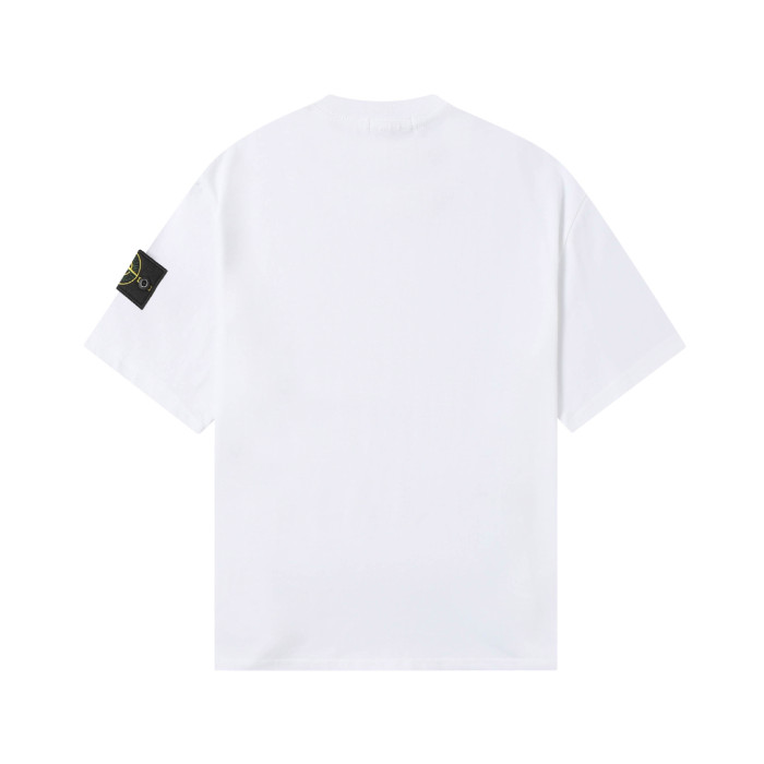 Stone Island Crewneck Drop-Shoulder Short-Sleeve T-Shirt