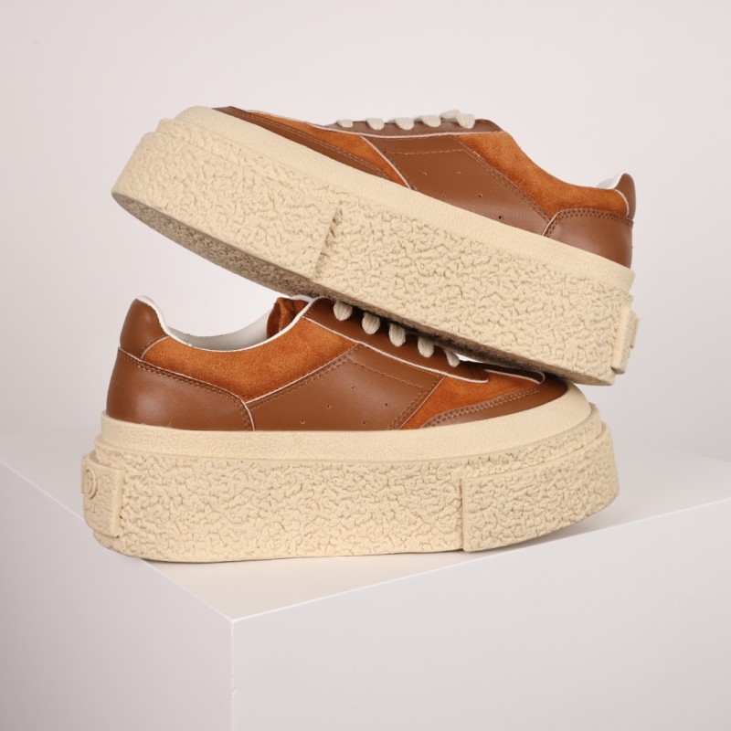 M@ison M@rgiela MM6 Tan Platform Sneakers