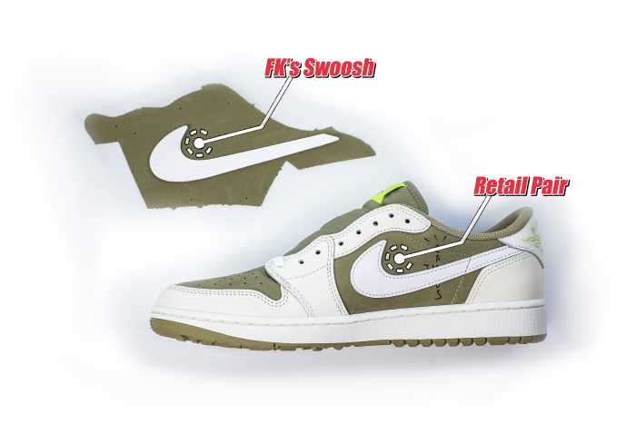 Travis Scott x Air Jordan 1 Low Golf Neutral Olive GS（A1）