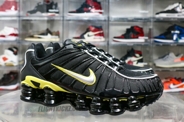 Nike Shox TL Black Dynamic Yellow Metallic Silver