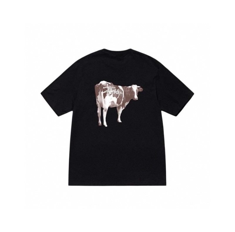 Stussy SS24 Cow Animal Print Drop Shoulder Crew Neck T-shirt