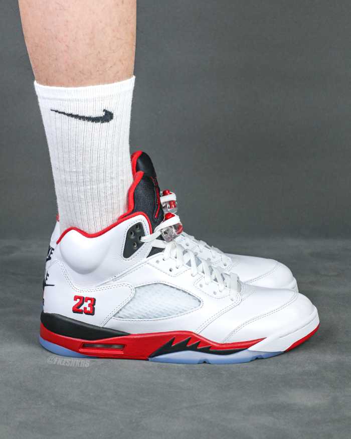 Air Jordan 5 Fire Red Black Tongue 2025 GS（A1）