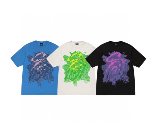 Stussy Mesh Print Crew Neck  T-shirt