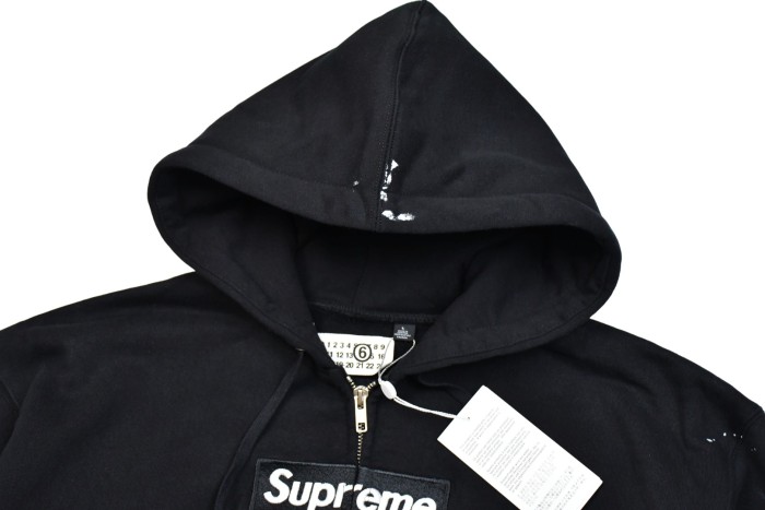 Supreme MM6 Maison Margiela Box Logo Zip Up Hooded Sweatshirt