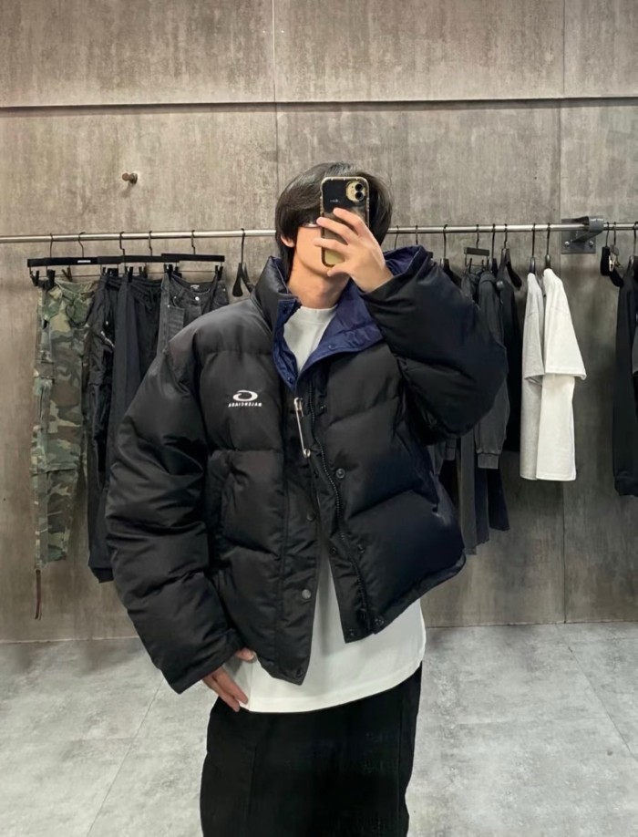 Balanciag@ Reversible Pin-Detail Down Jacket