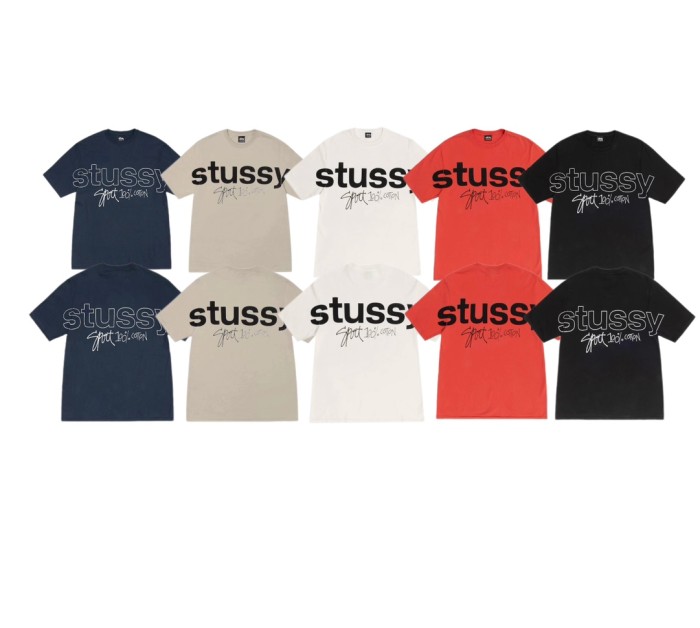 Stussy SS24 Sport 100% Graffiti Print Couple T-shirt