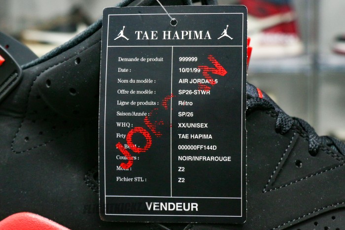Jordan 6 Retro GS Reverse Infrared Salesman (A1)