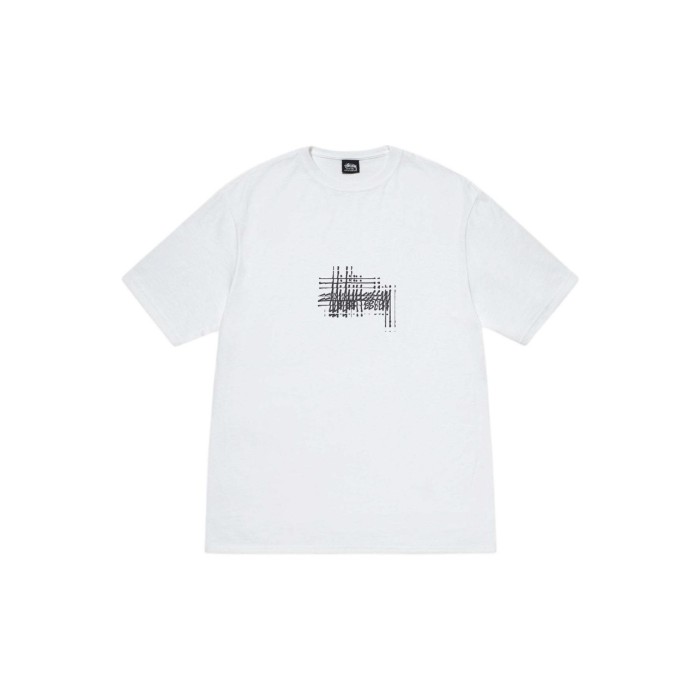 Stussy Patterned Ribbed Collar Loose Short Sleeve T-shirt