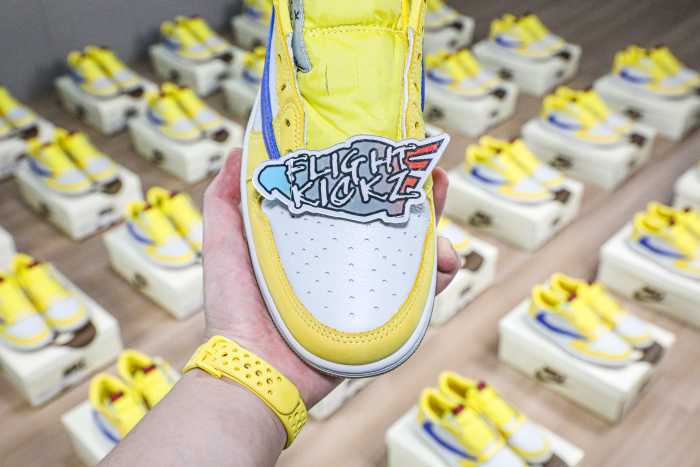 Travis Scott x Air Jordan 1 Retro Low OG SP “Elkins/Canary Yellow”（A1）