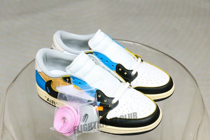 Off-White x Travis Scott x Union LA x Air Jordan 1 Low Black Whirt  Blue
