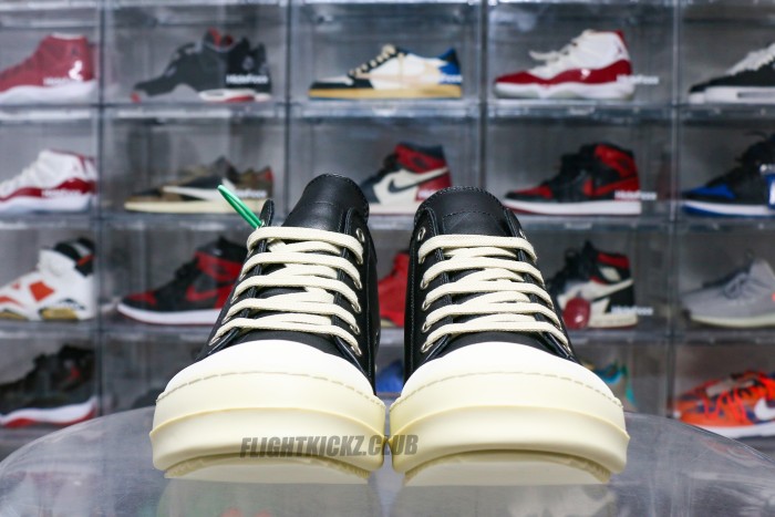 R!ck Owens Concordians Low Sneaks Full Grain Cow Leather Black Milk