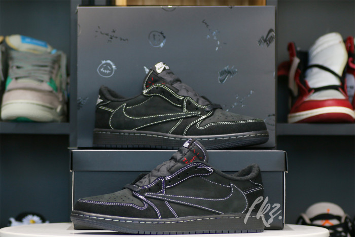 Travis Scott x Nike Air Jordan 1 Low OG “Black/Phantom” GS（A1）