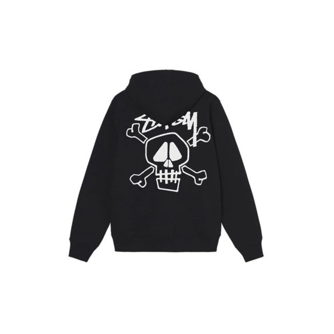 Stu$$y Skull & Bones Tee Pigment Dyed Graphic Printed Hoodie