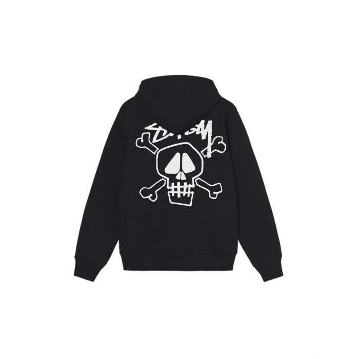 Stu$$y Skull & Bones Tee Pigment Dyed Graphic Printed Hoodie