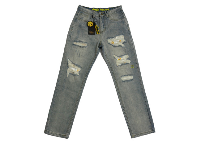 Drew House Smiley Face Jeans With Holes