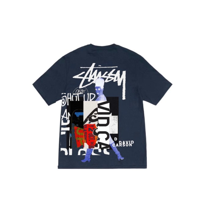 Stussy x David Carson Back Print Logo Crew Neck Short Sleeve T-shirt