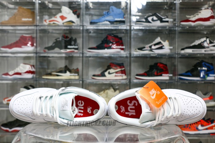 Nike SB Dunk Low Supreme 94 White Metallic Silver