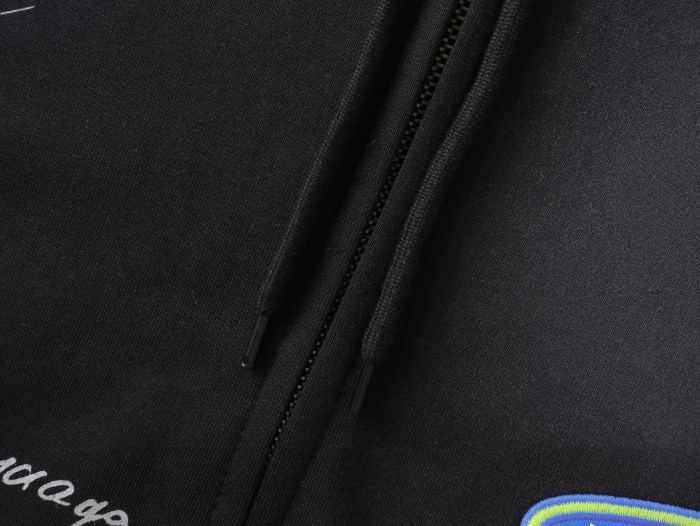 Balanciag@ Signature Print Hand-Painted Graffiti Cardigan Hoodie FW26
