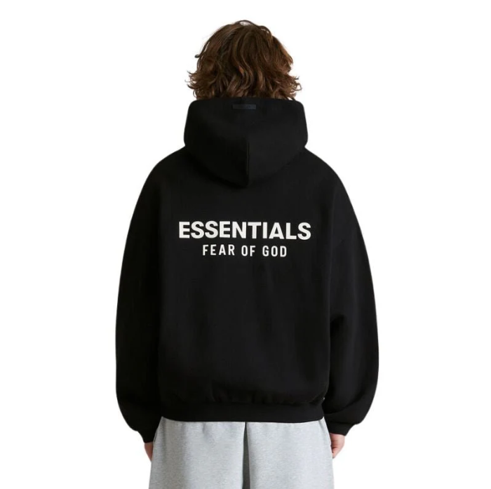 US Warehouse:Fear Of God Fear of God Essentials Fleece Hoodie Black FW24