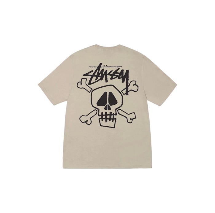 Stussy Skull Print Crew Neck Short Sleeve T-shirt