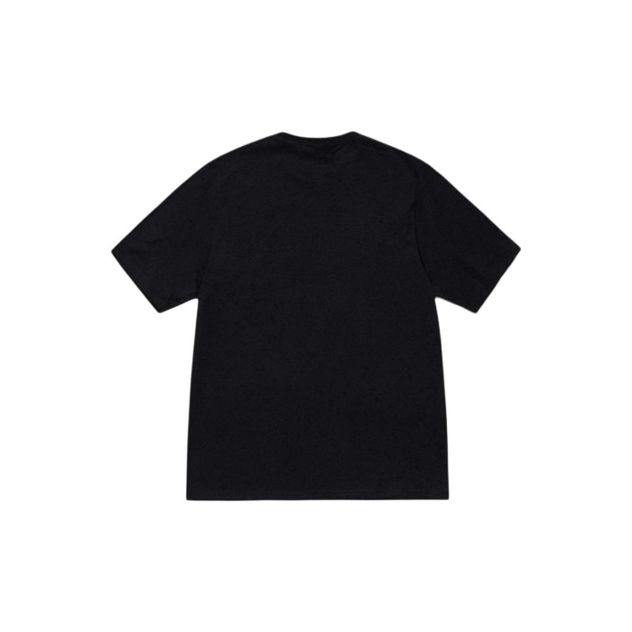 Stussy Patterned Ribbed Collar Loose Short Sleeve T-shirt