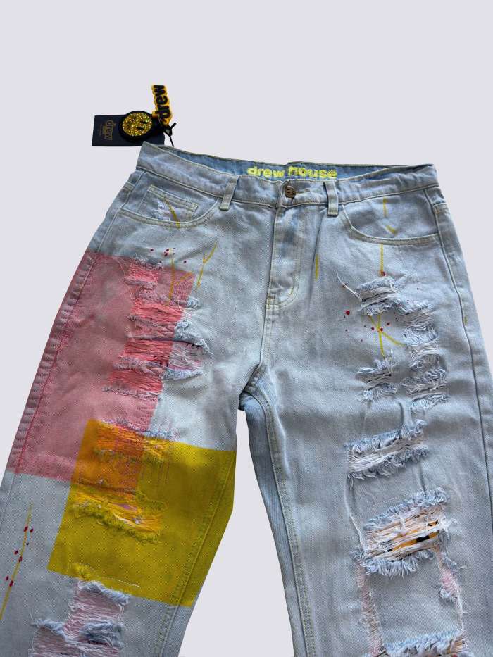 Drew House  Teddy Bear Smiling Face Jeans