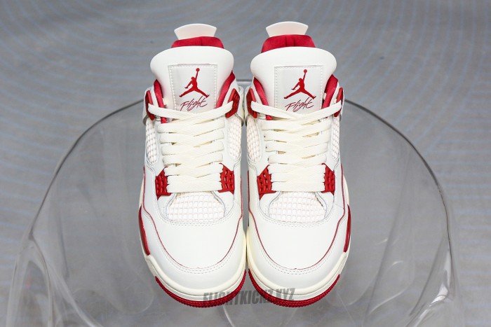 Jordan 4 Retro Pale Ivory Sierra Red  WMNS
