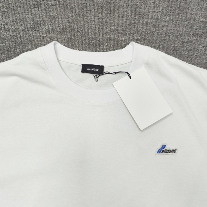 WE11D0NE Embroidered Logo Simple Color T-Shirt
