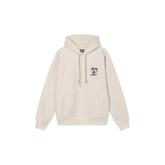 Stu$$y SS24 Casual Lettering Round Neck Skull Graphic Printed Crewneck Hoodie