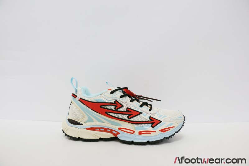 Off-White White & Blue 'Be Right Back' Mesh Sneakers