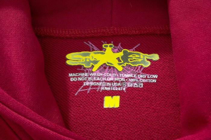 Sp5der Logo Hoodie Maroon