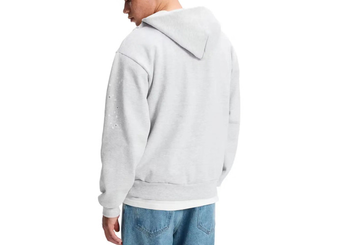 Sp5der OG Rhinestone Logo Hoodie White