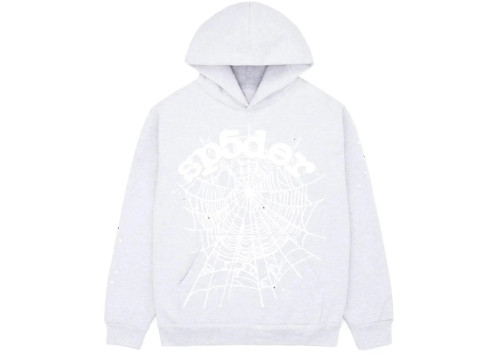 Sp5der OG Rhinestone Logo Hoodie White