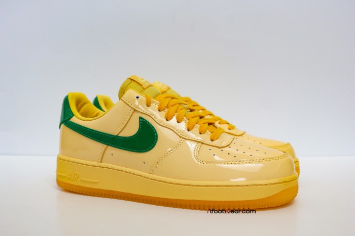 Nike Air Force 1 Low  Patent Leather Topaz Gold Pine