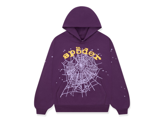 Sp5der Star OG Web V2 Hoodie Purple