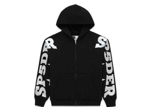 Sp5der MX555 Zip Hoodie Black