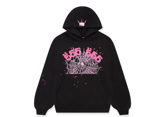 Sp5der Angel Number Hoodie Black