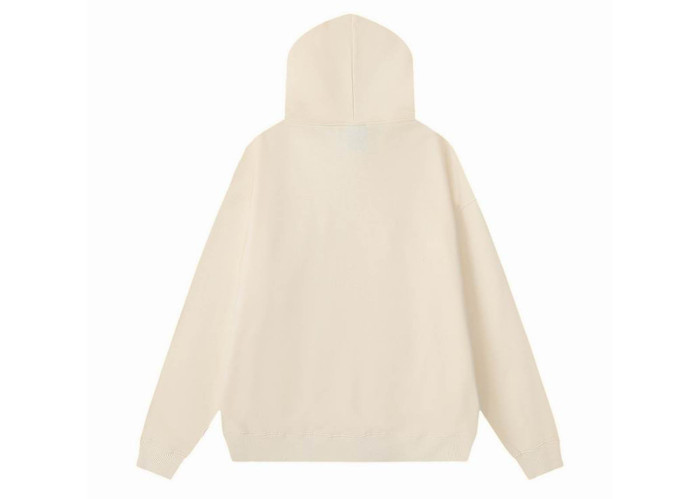 Sp5der White Letters Red Cobweb Beige Hoodie
