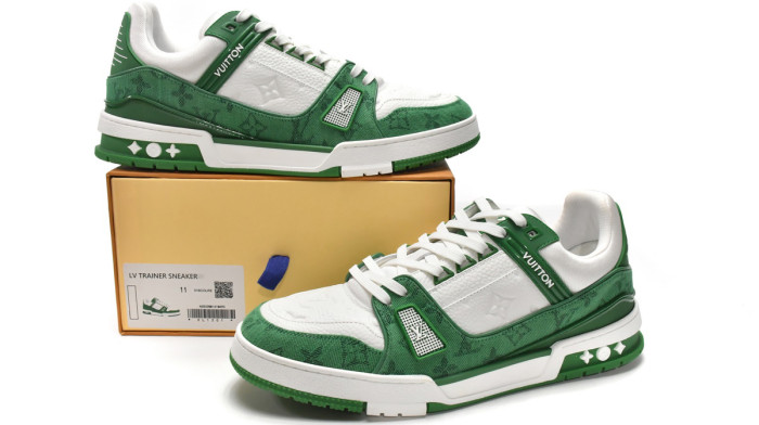 Louis Vuitton Trainer Green Cloth Surface