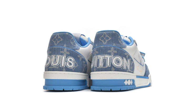 Lou1s Vuitt0n Trainer Blue Cloth Surface