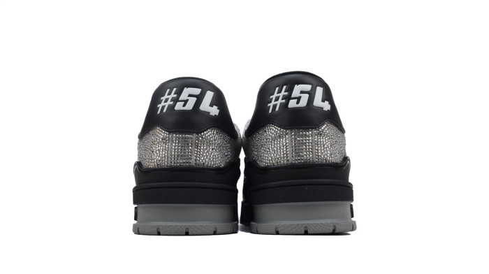 Louis Vuitton Trainer Black Silver Diamond